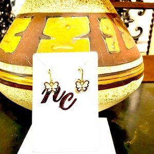 White and Gold Butterfly Earrings 🔥